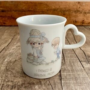 Precious Moments—Vintage I Picked A Special Mom, Heart Handle Mug (Enesco, 1986)